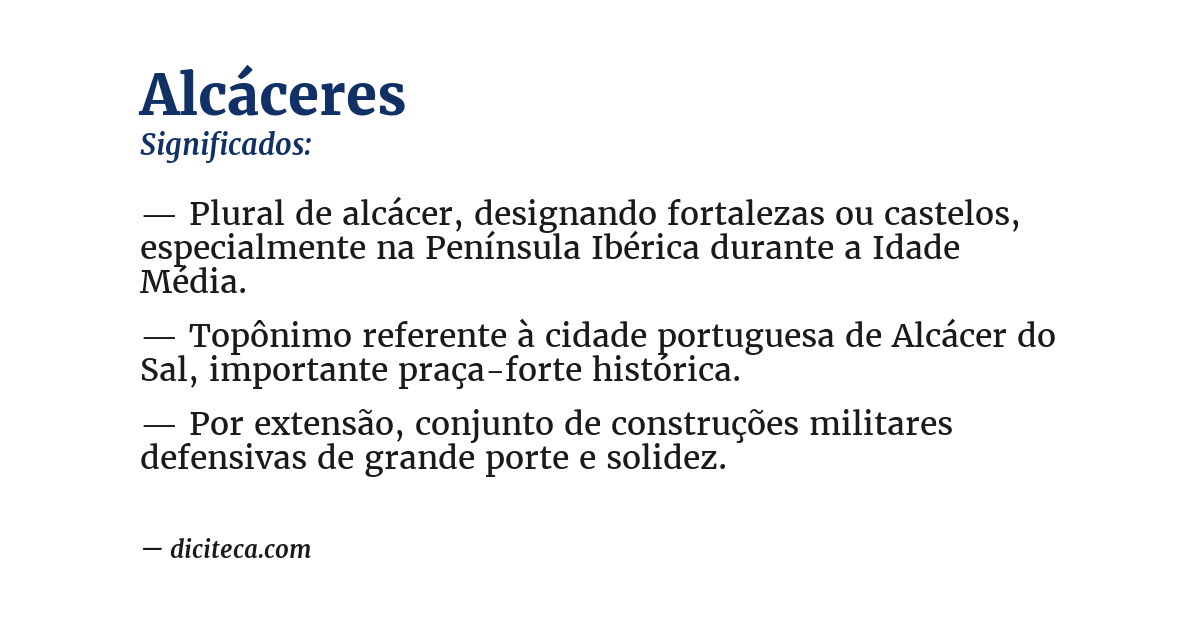Significado de alcáceres