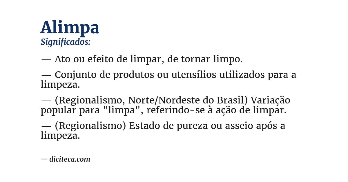 Significado de alimpa