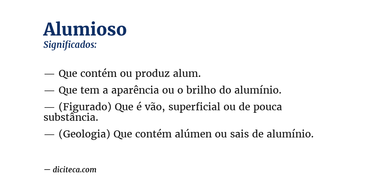 Significado de alumioso