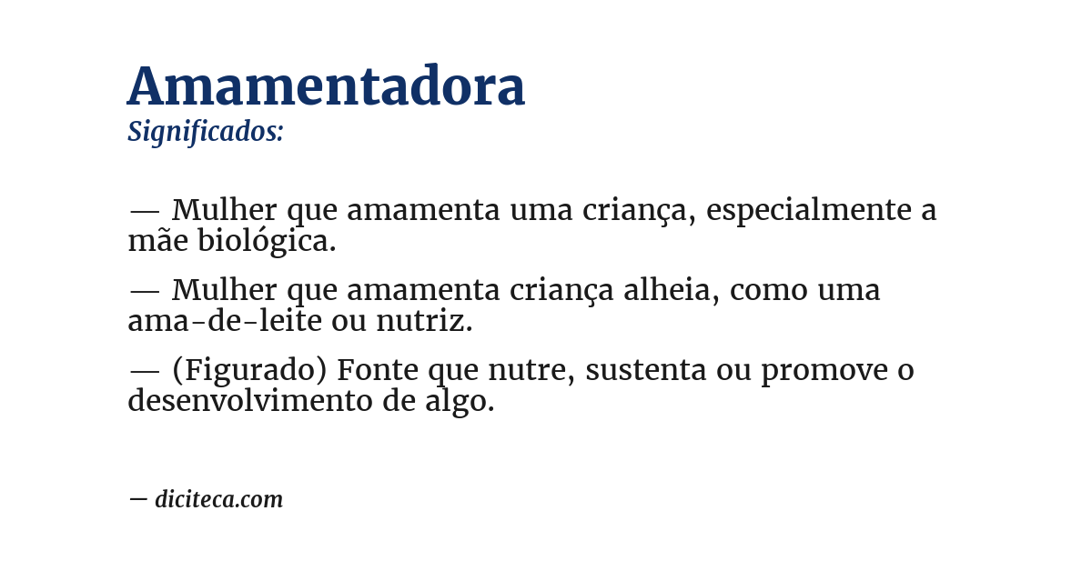 Significado de amamentadora