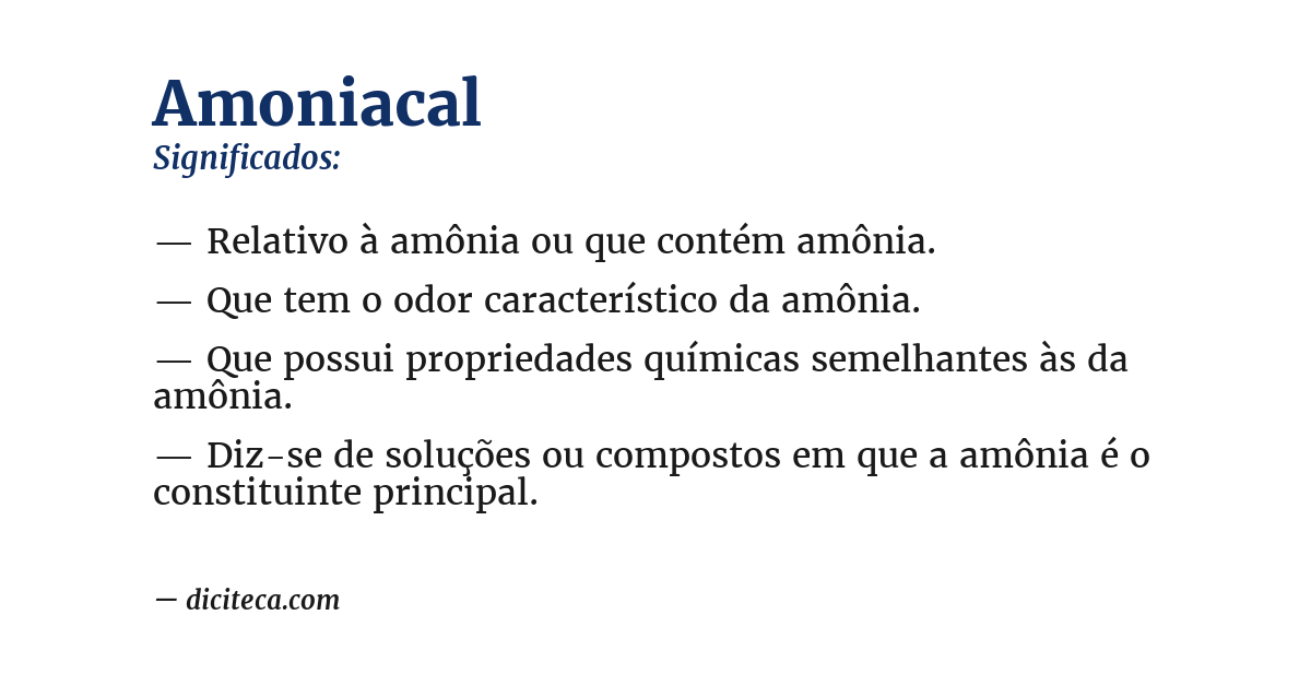 Significado de amoniacal