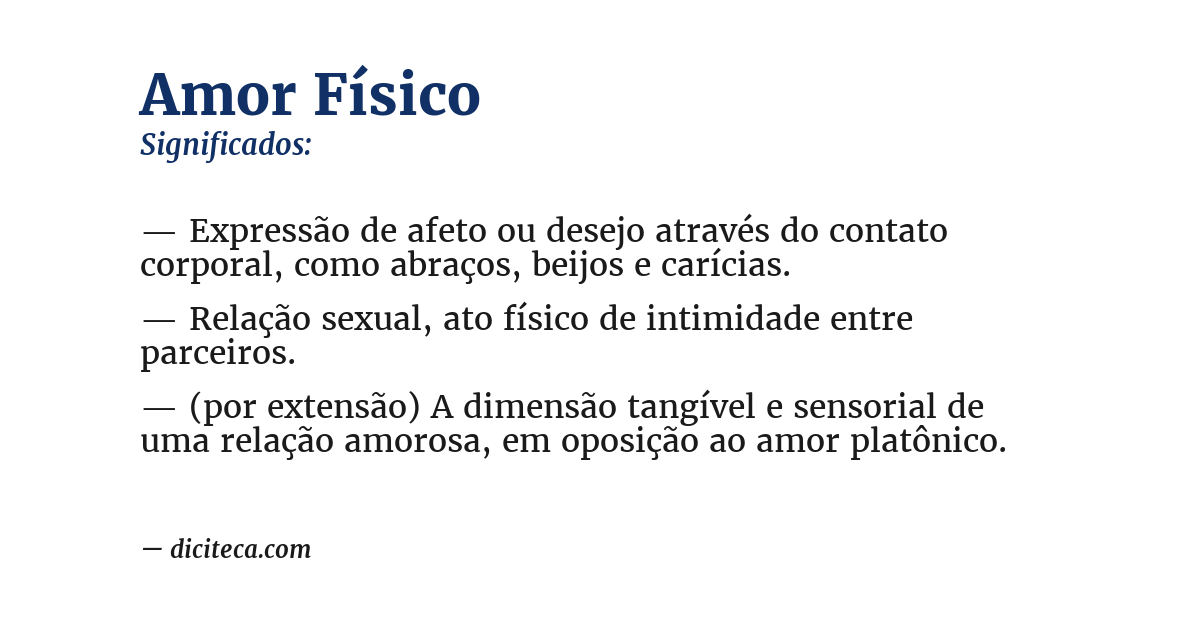 Significado de amor físico