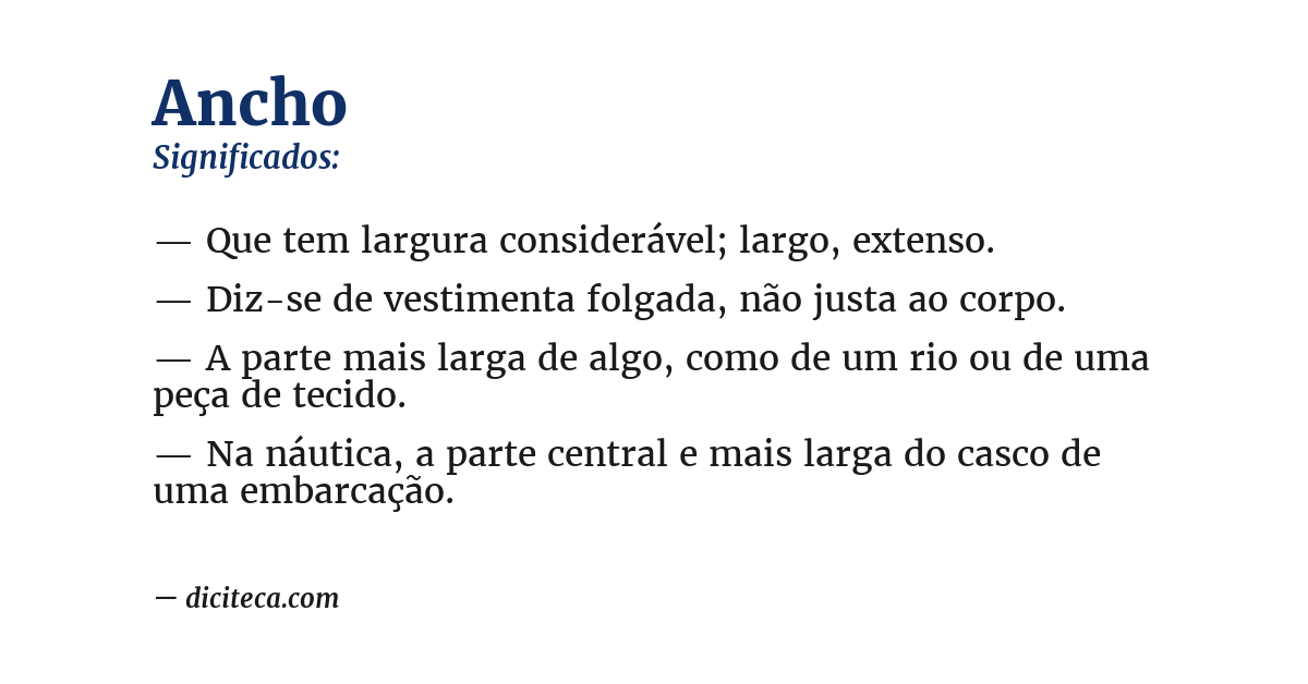 Significado de ancho