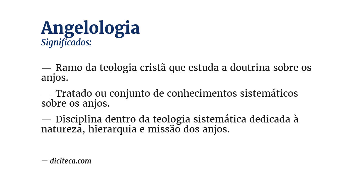Significado de angelologia