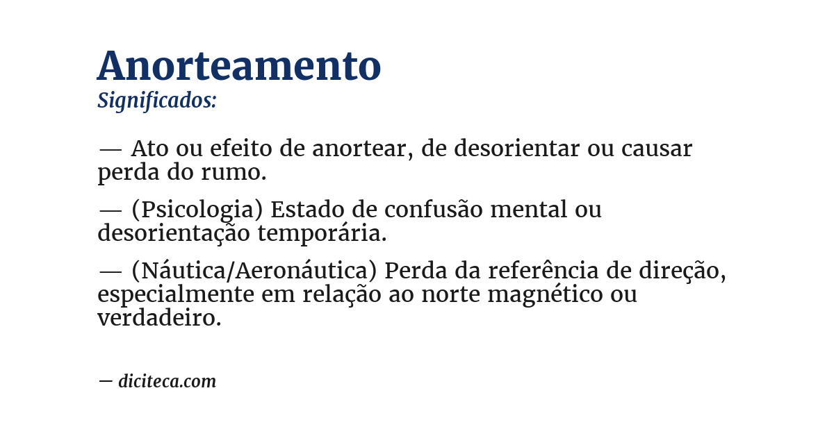 Significado de anorteamento