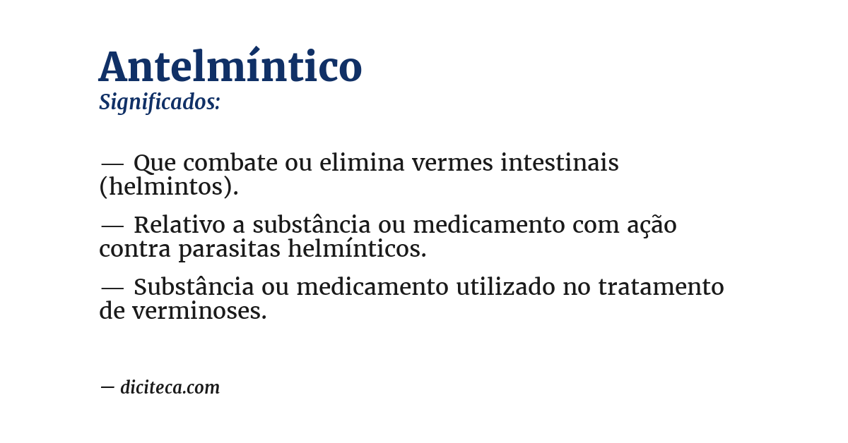 Significado de antelmíntico