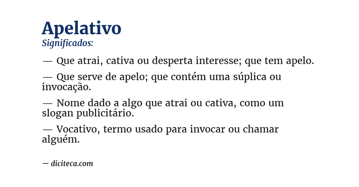 Significado de apelativo