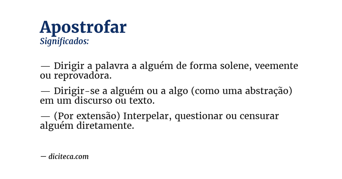 Significado de apostrofar