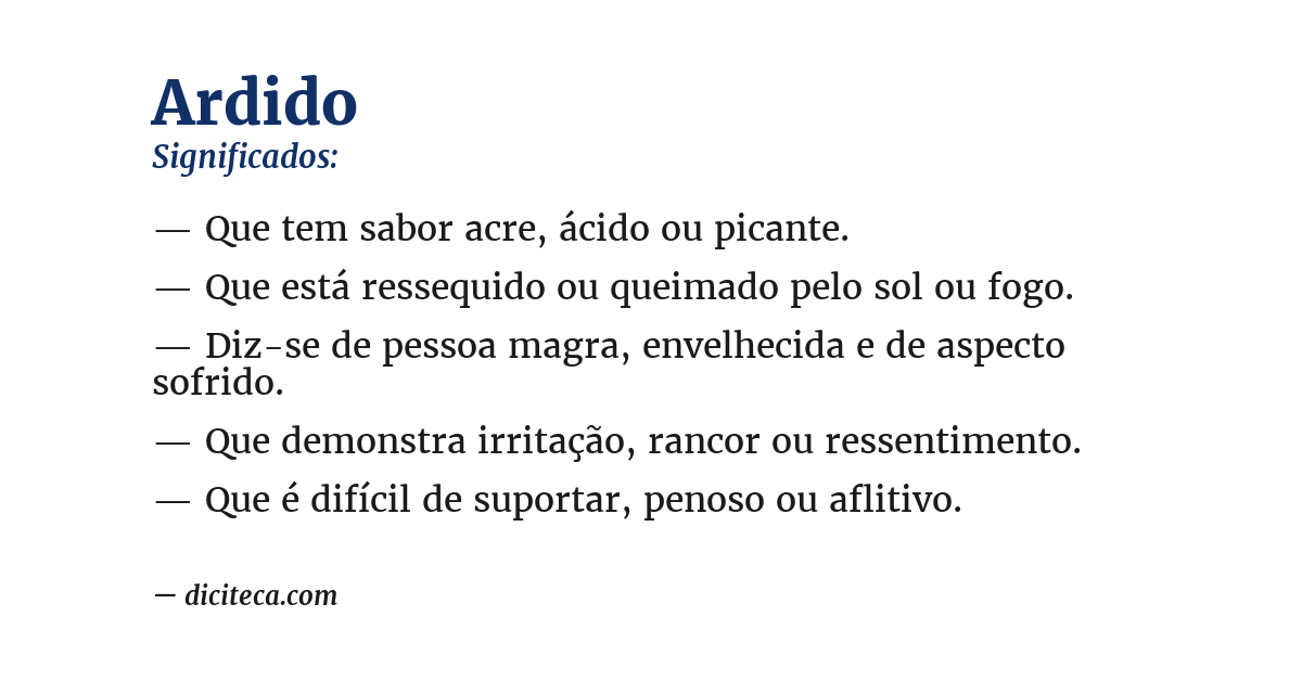 Significado de ardido