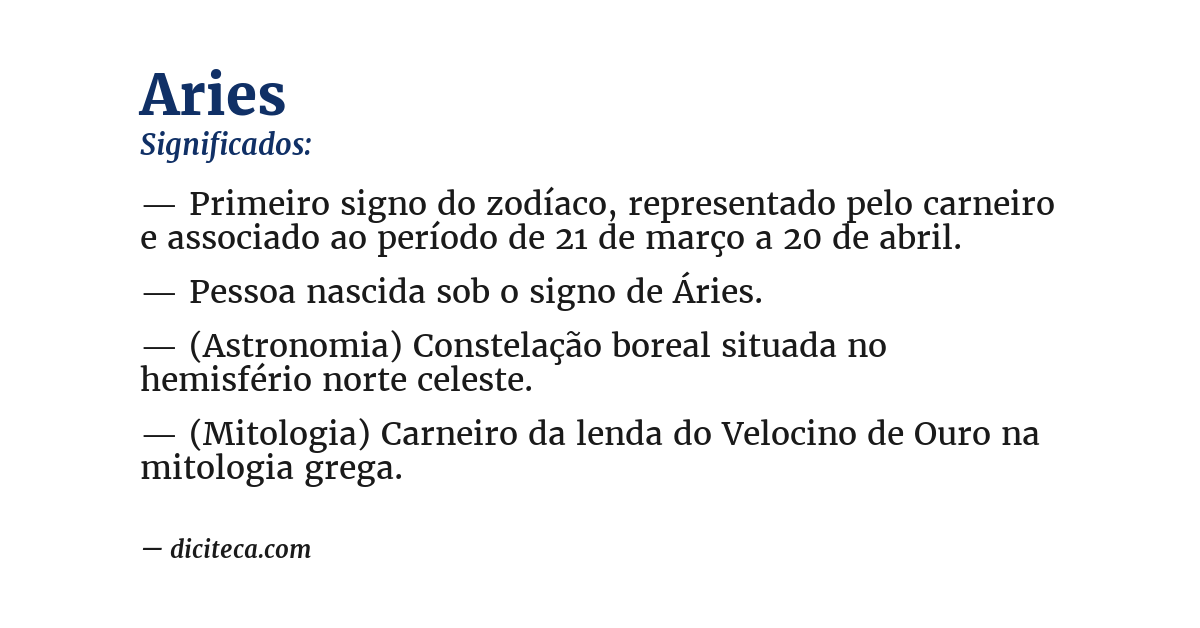 Significado de aries