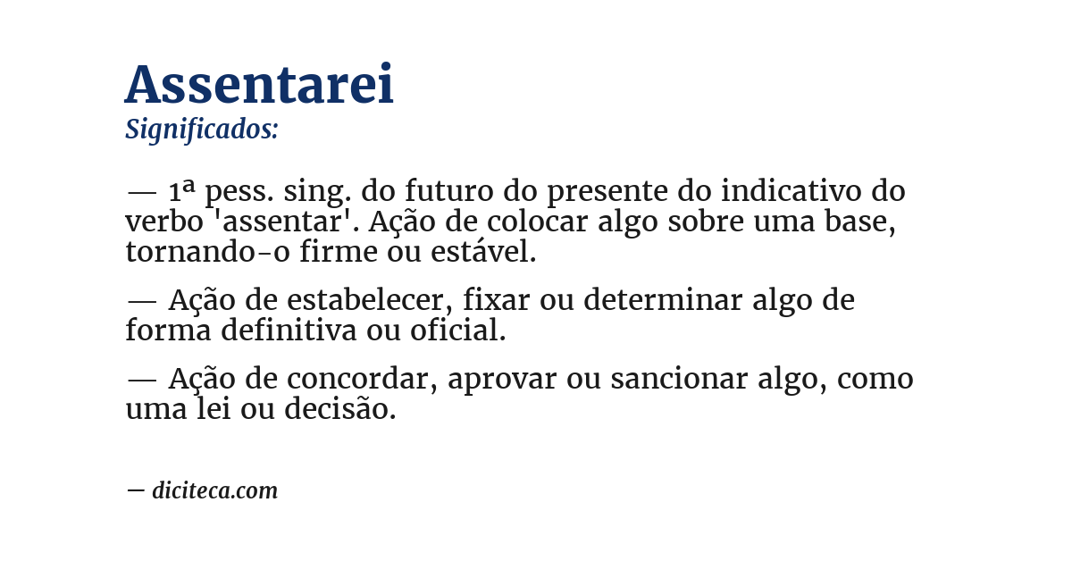 Significado de assentarei