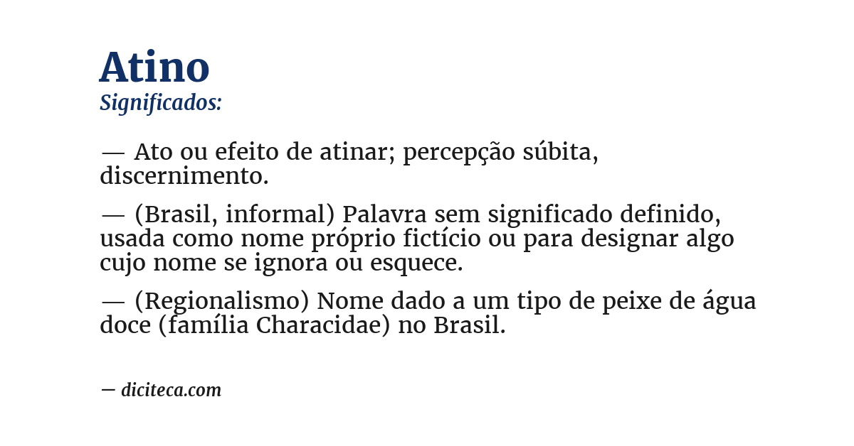 Significado de atino