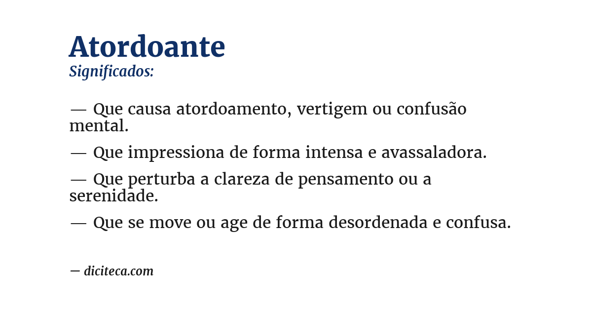 Significado de atordoante