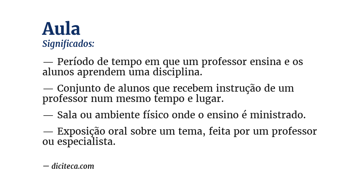 Significado de aula