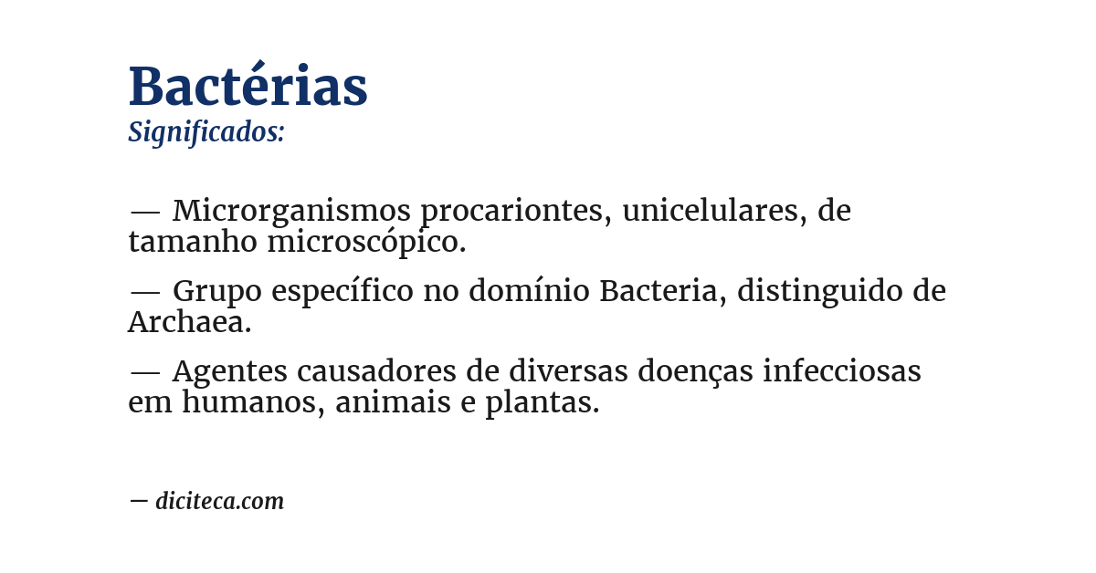 Significado de bactérias