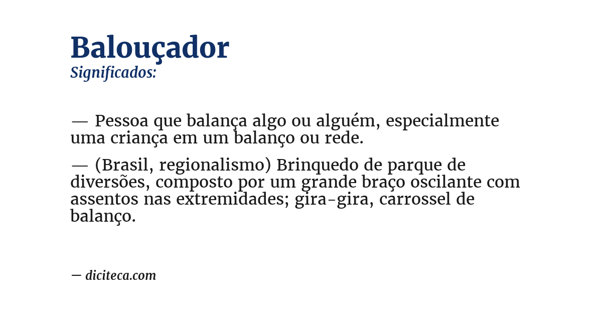 Significado de balouçador