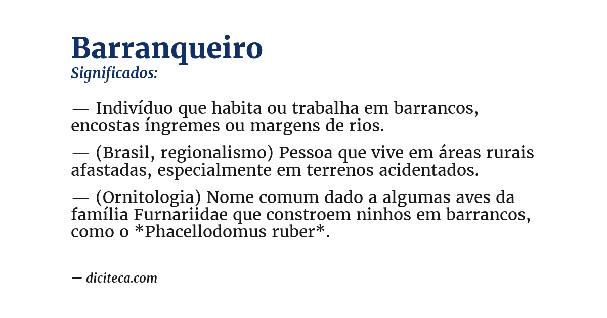 Significado de barranqueiro