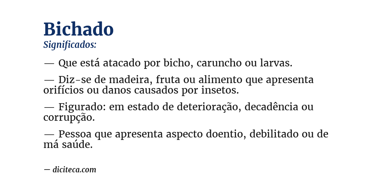 Significado de bichado