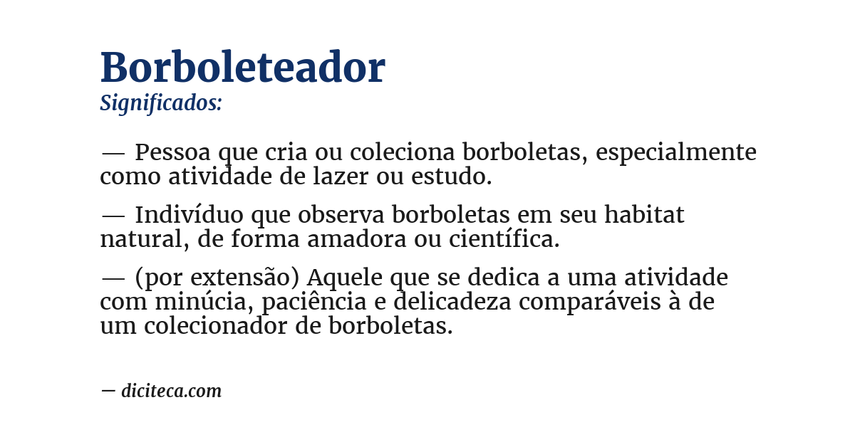 Significado de borboleteador