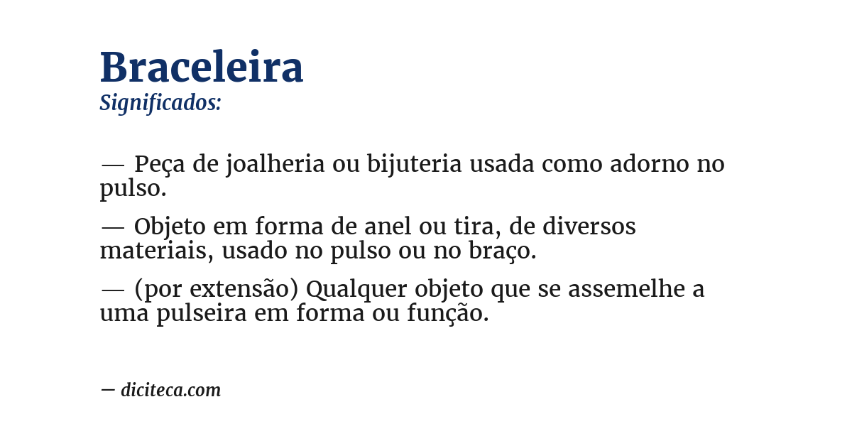 Significado de braceleira