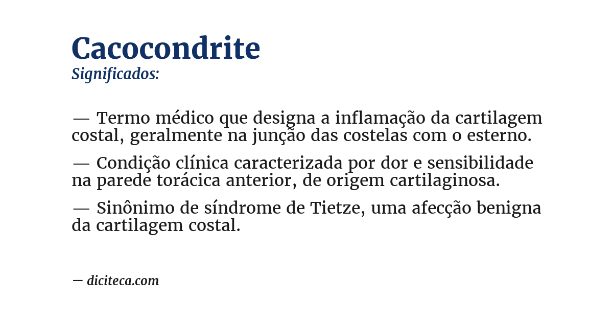 Significado de cacocondrite