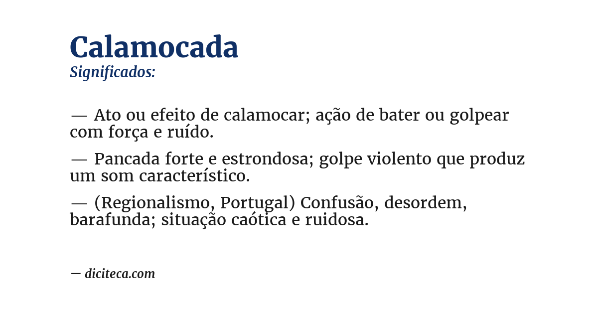 Significado de calamocada