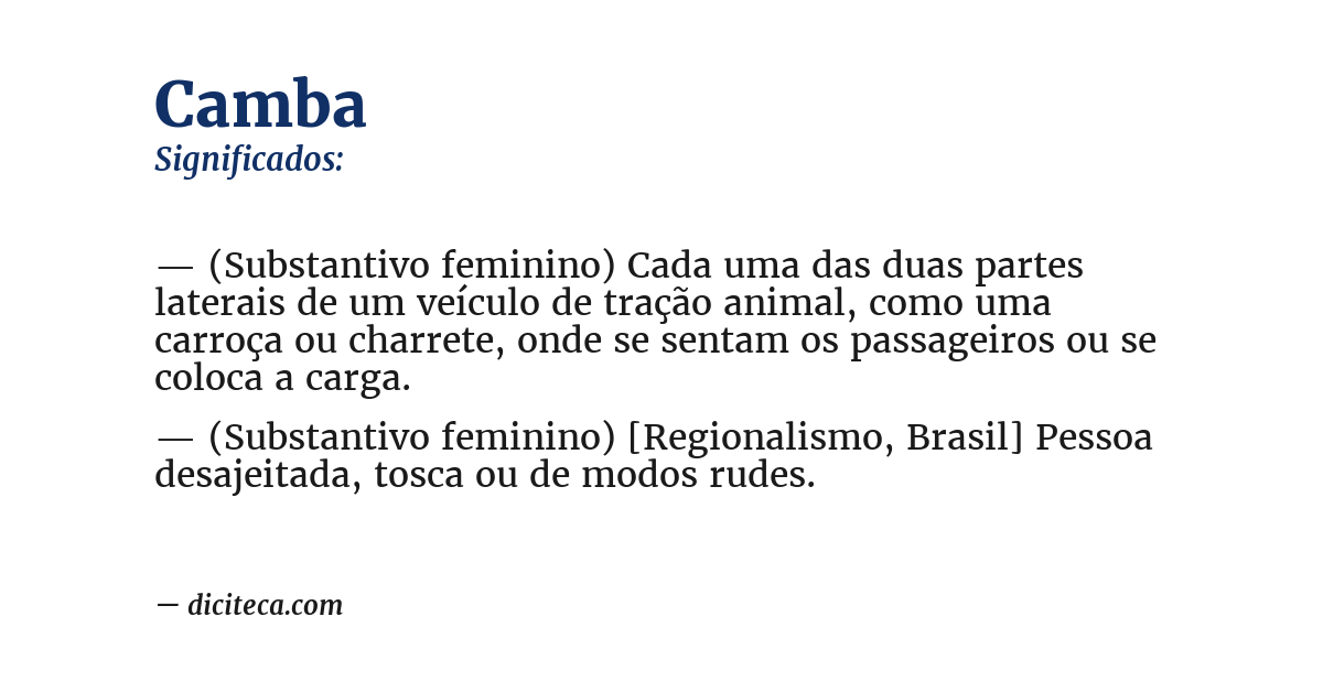 Significado de camba