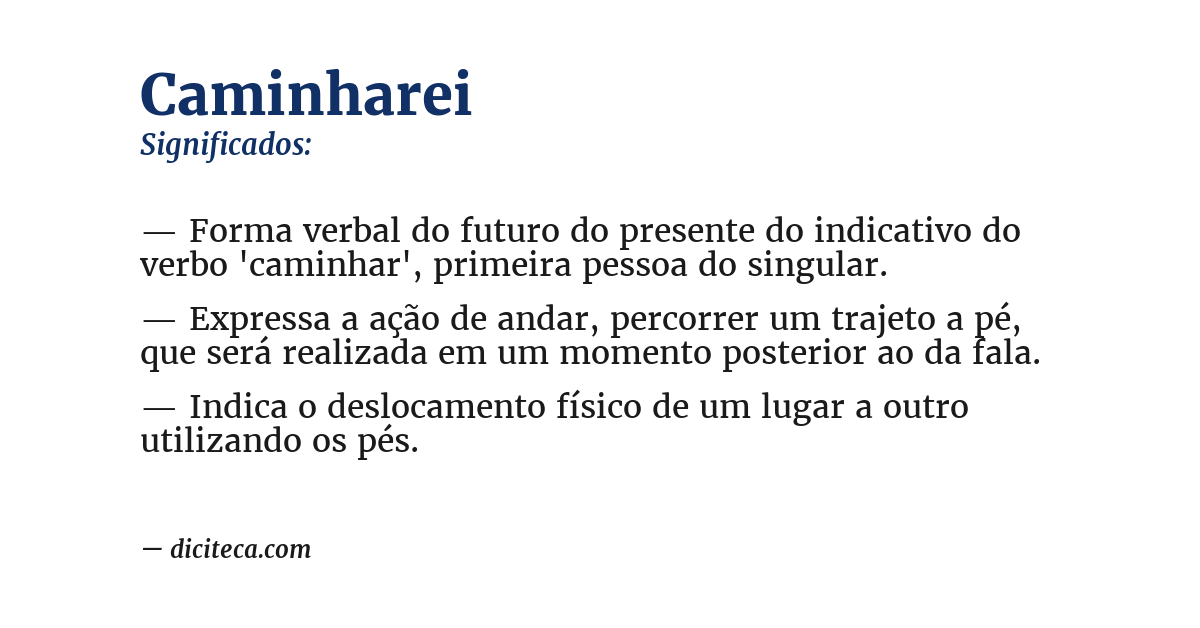 Significado de caminharei
