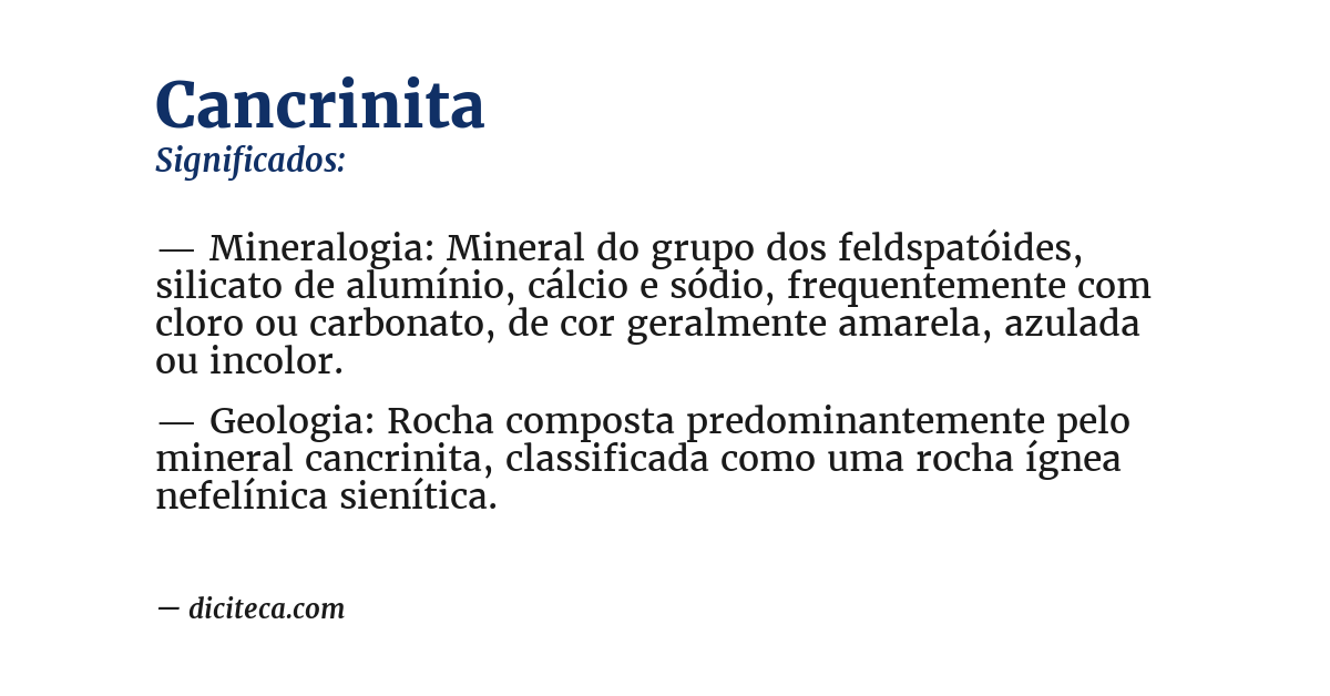 Significado de cancrinita