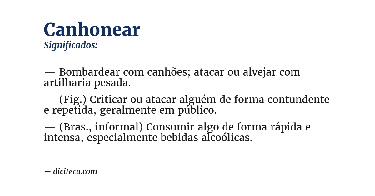 Significado de canhonear