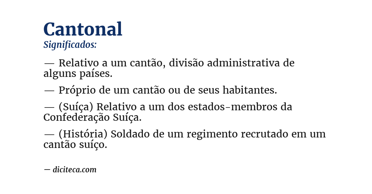 Significado de cantonal