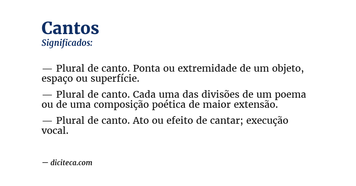Significado de cantos