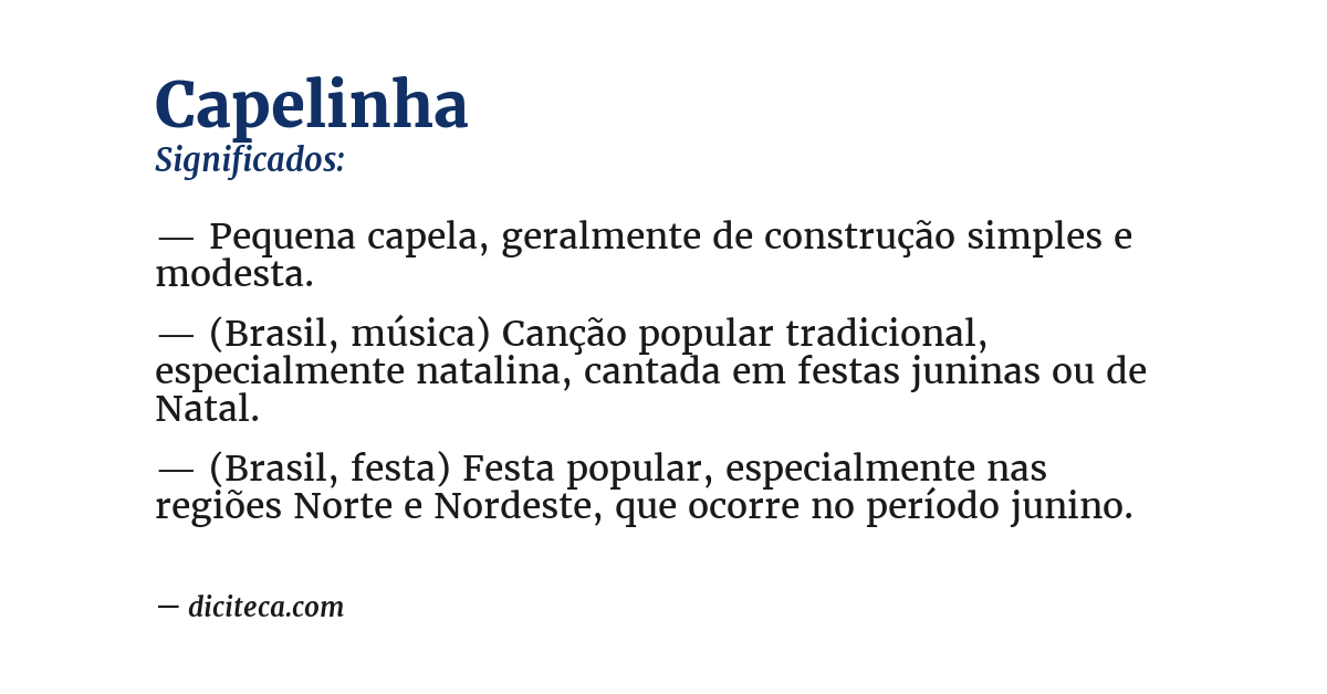 Significado de capelinha