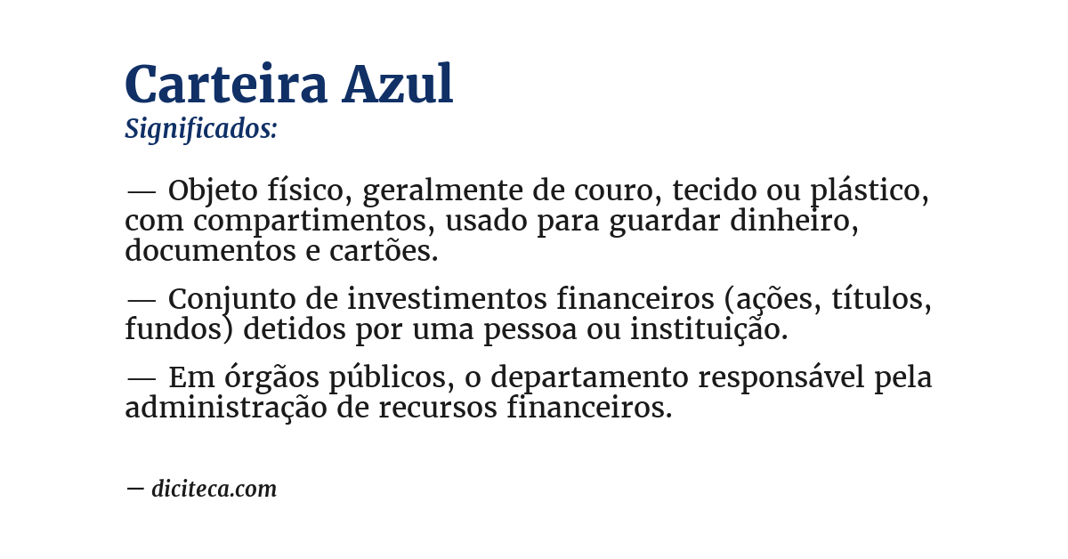 Significado de carteira azul