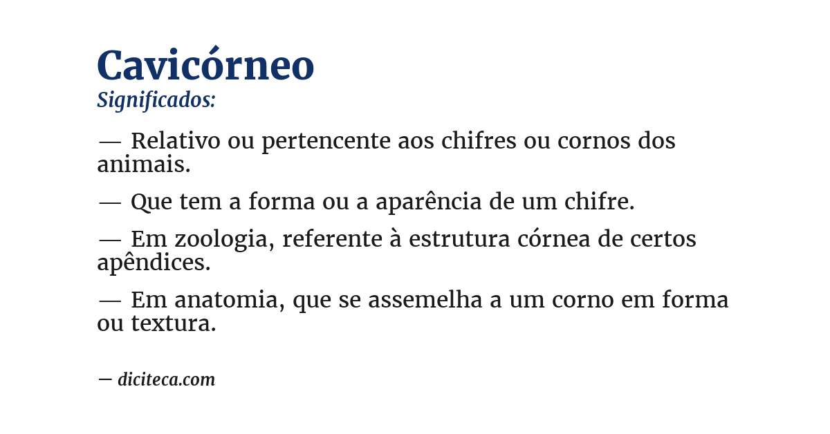 Significado de cavicórneo