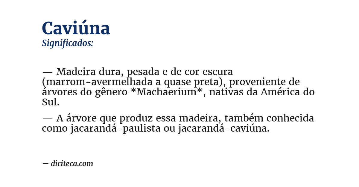 Significado de caviúna