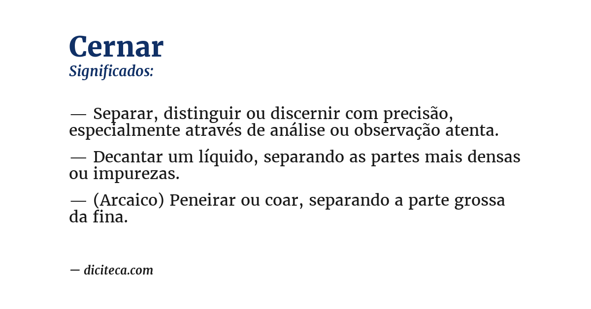 Significado de cernar