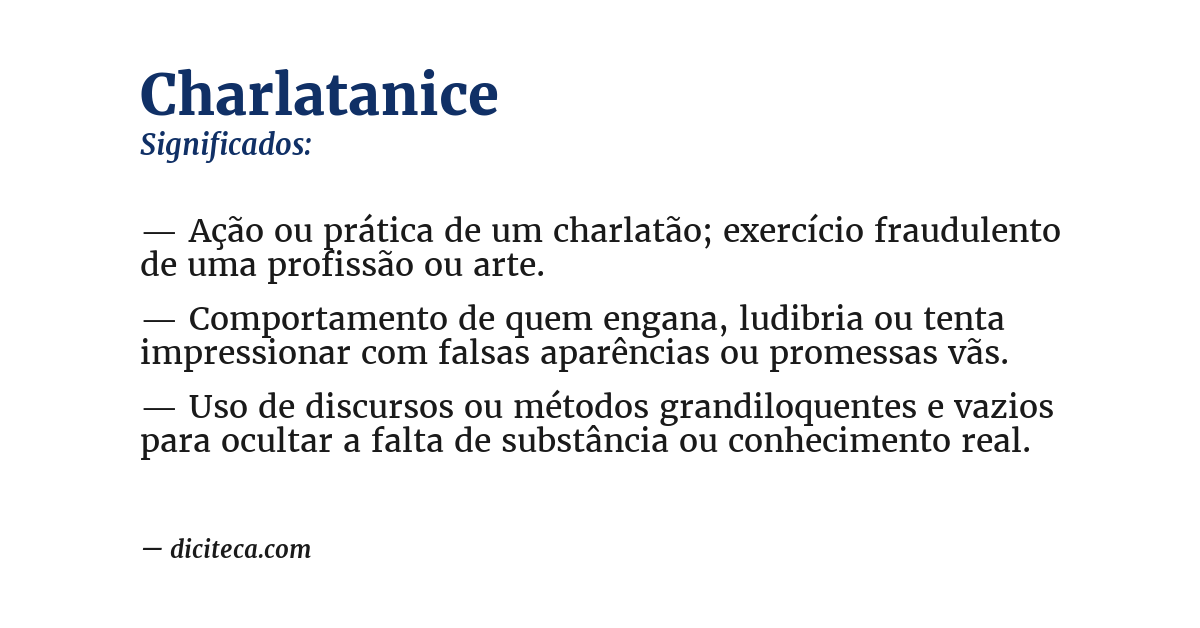Significado de charlatanice