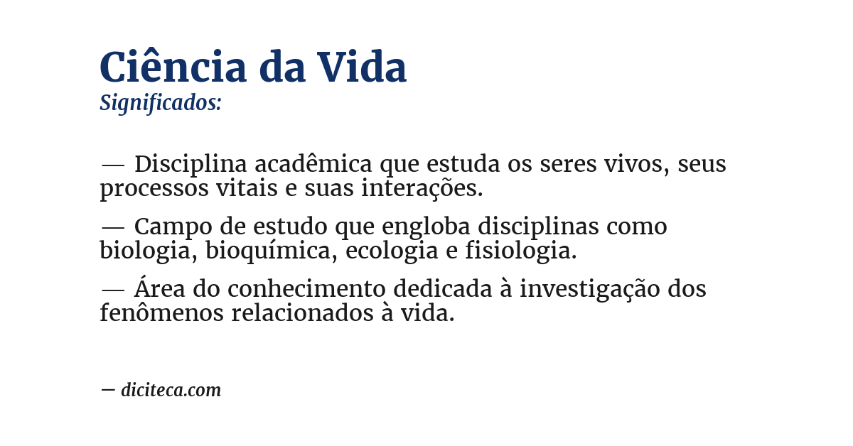 Significado de ciência da vida