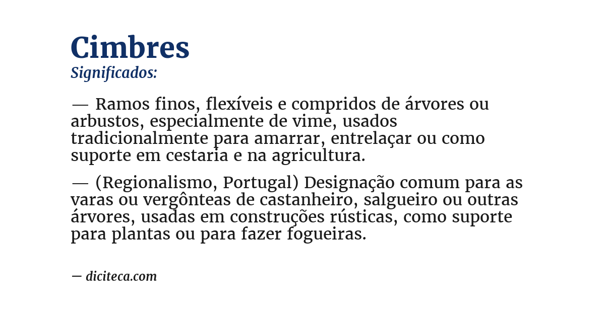 Significado de cimbres