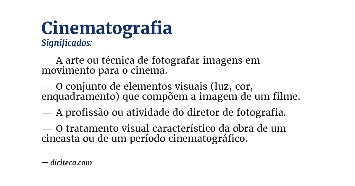 Significado de cinematografia