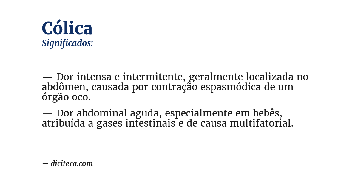Significado de cólica