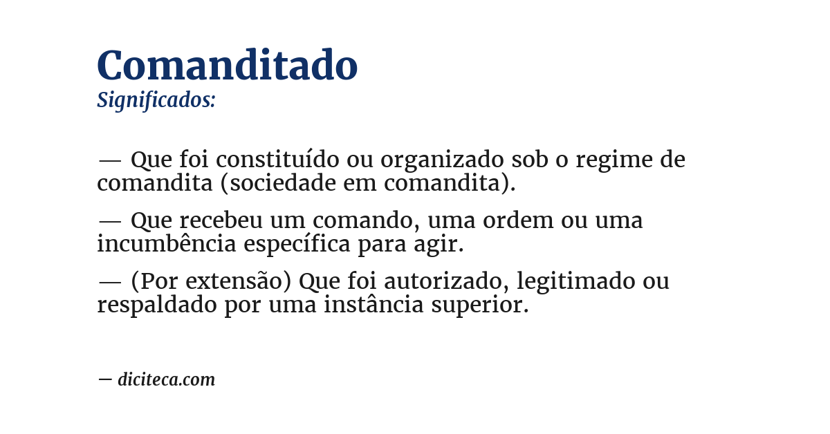 Significado de comanditado