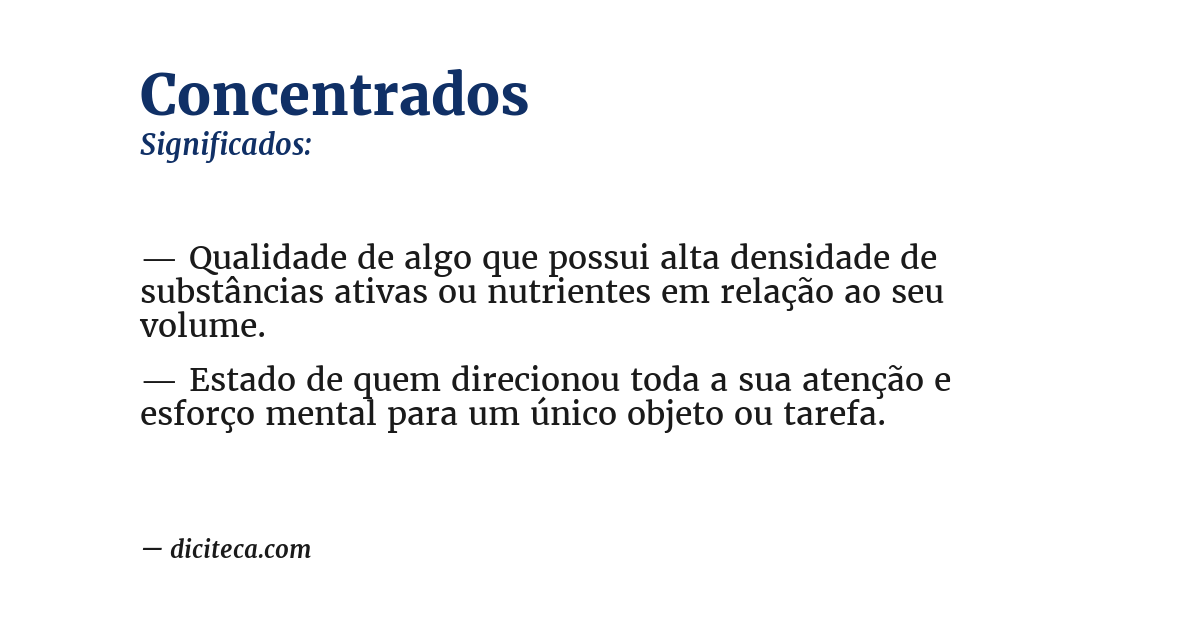 Significado de concentrados