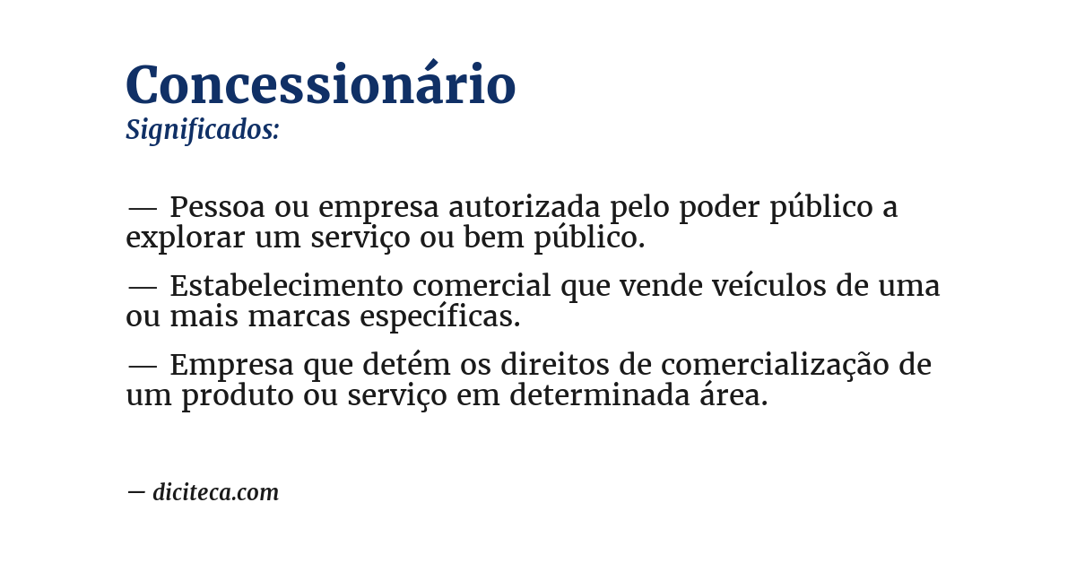 Significado de concessionário
