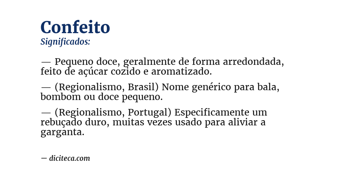 Significado de confeito