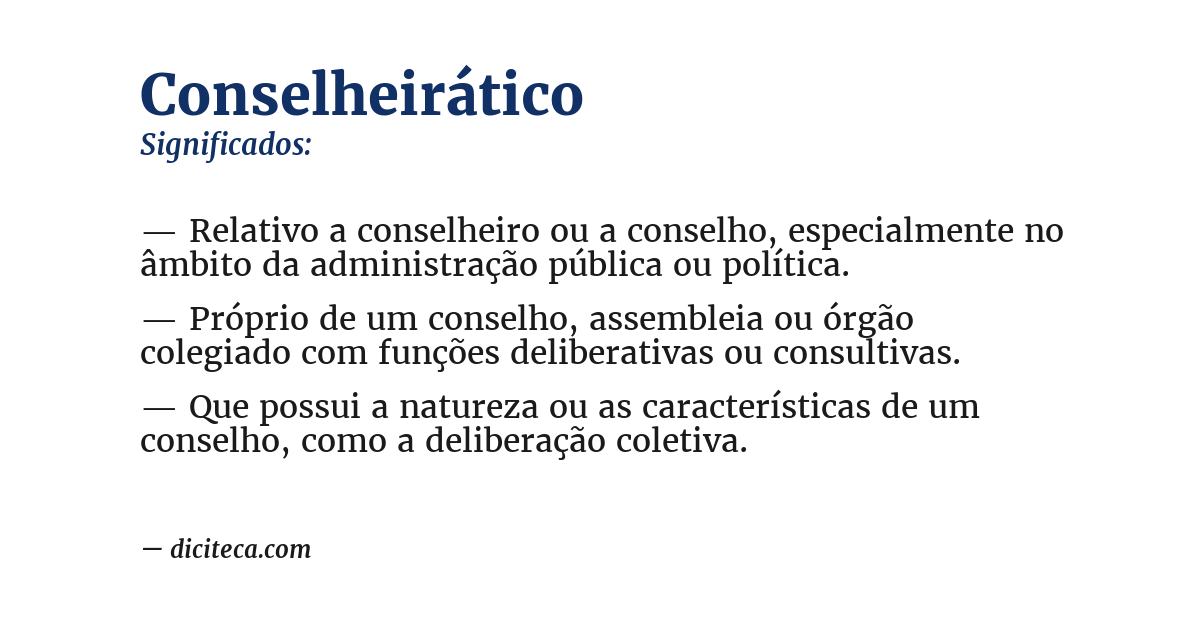 Significado de conselheirático