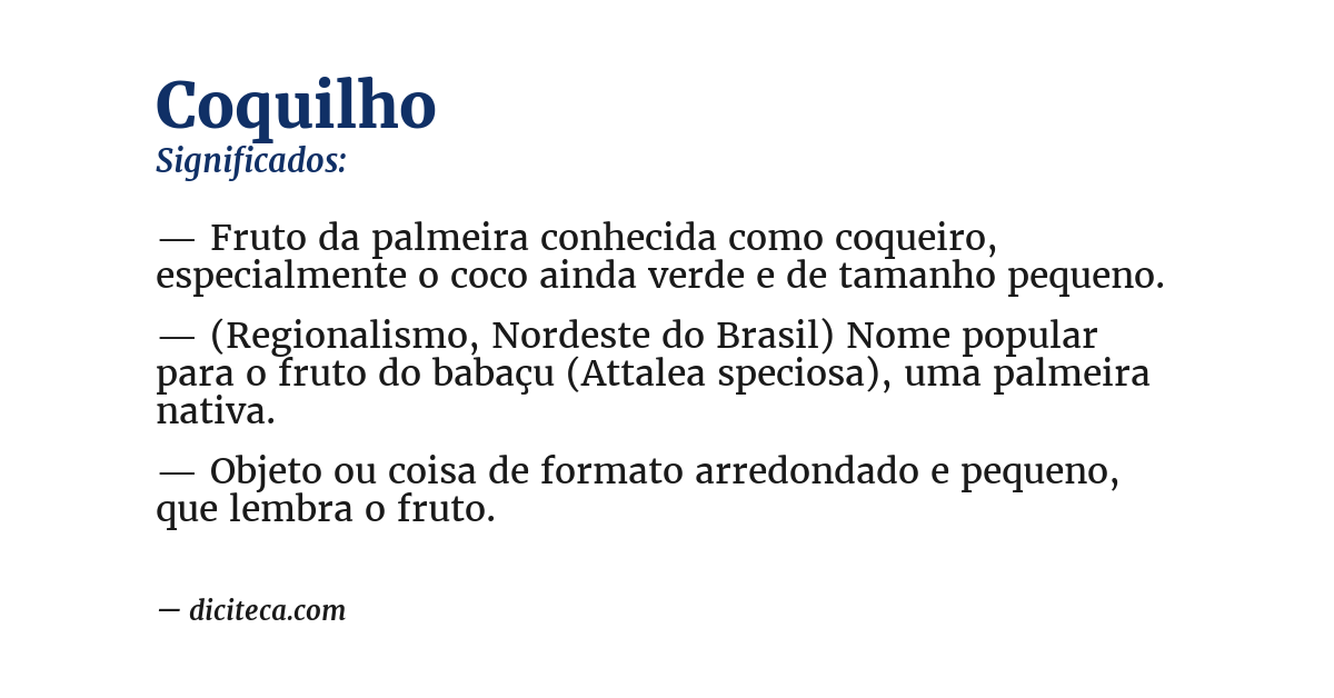 Significado de coquilho