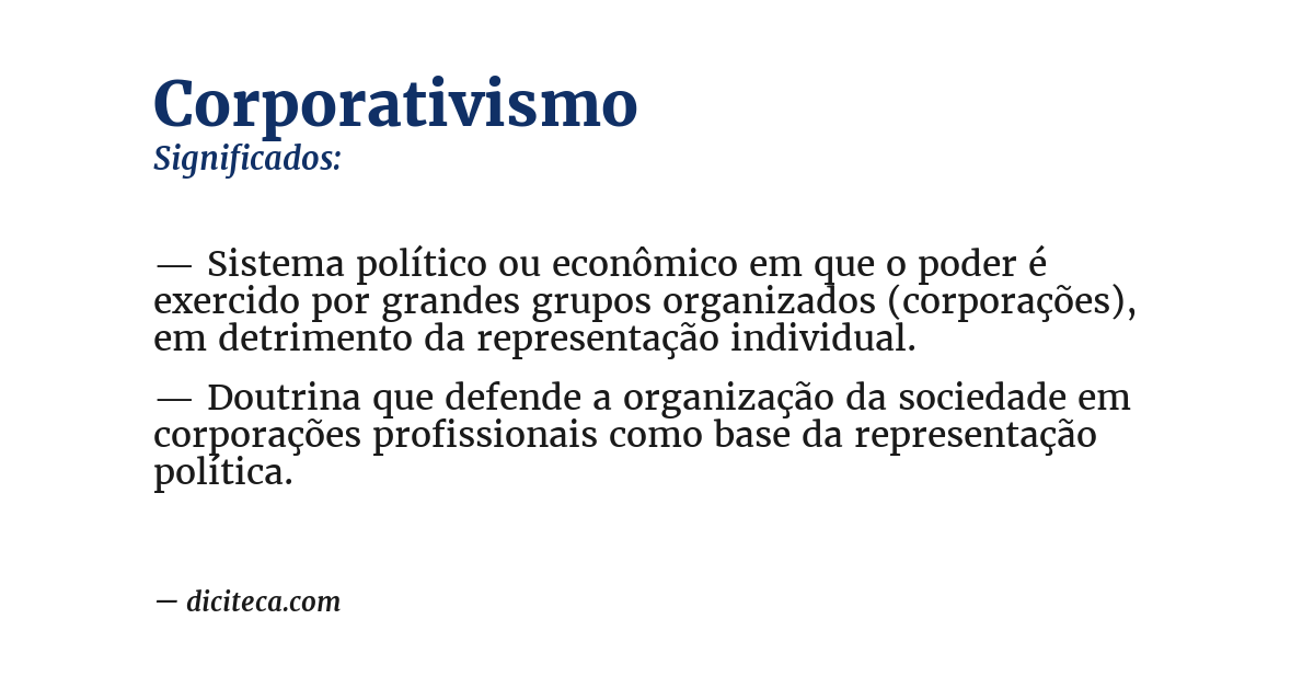 Significado de corporativismo
