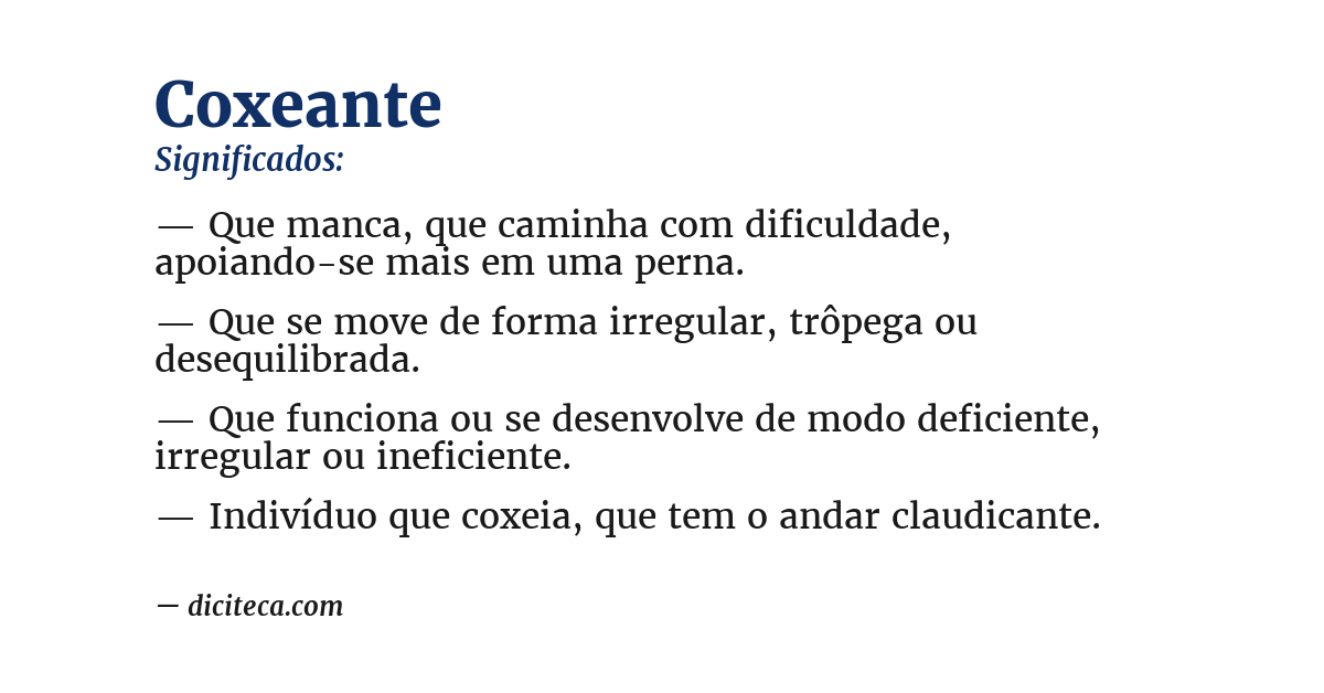 Significado de coxeante